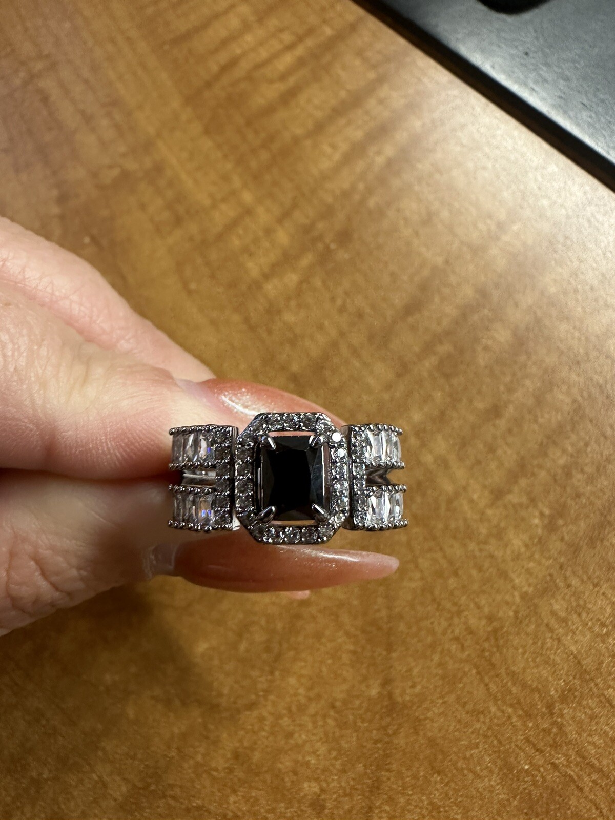 BP “Fits Like a Glove” RBP6669 Black Onyx CZ Hematite Plated Size 10