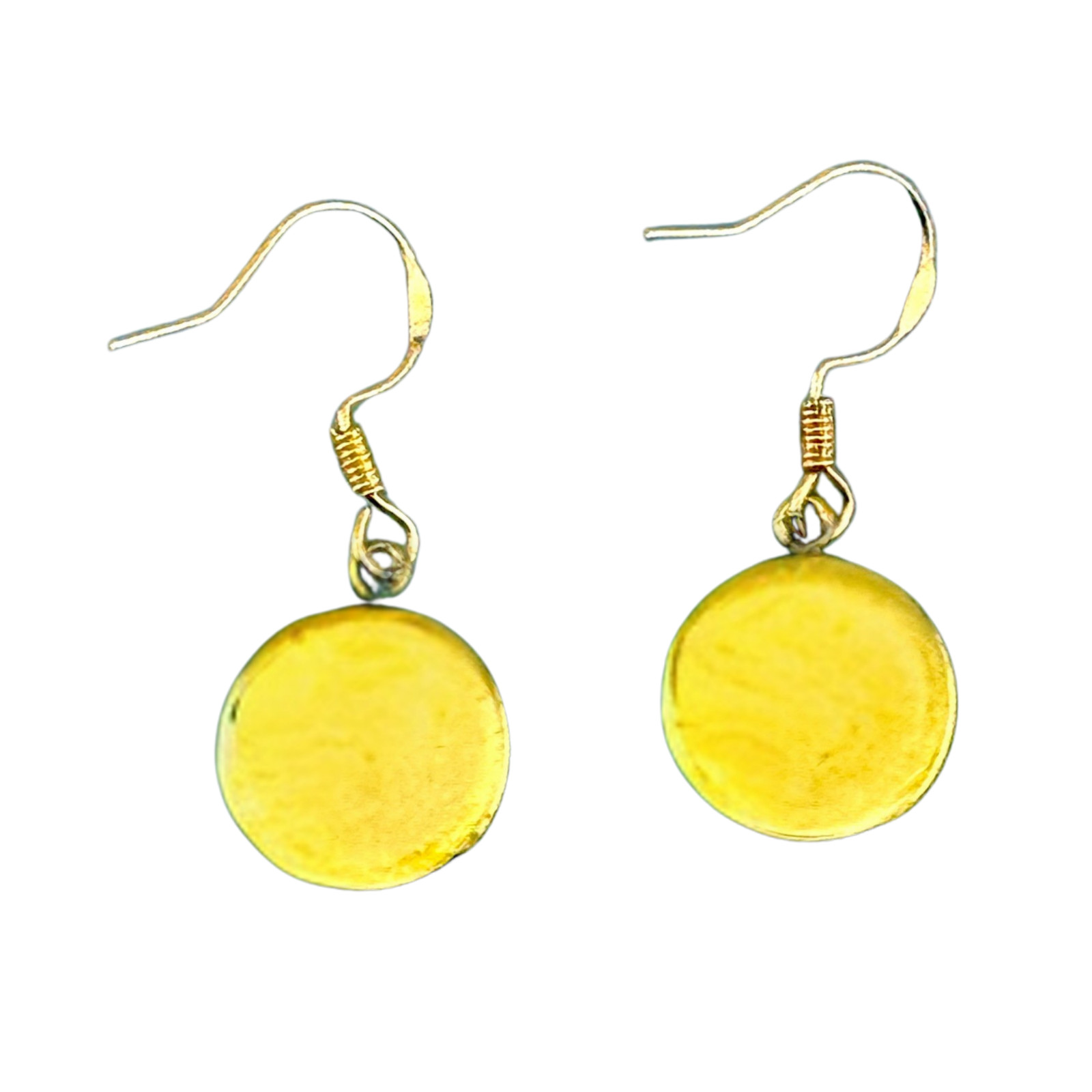 Dangle Earrings Handmade Gold Planetary Electroplated Sterling French Earwires