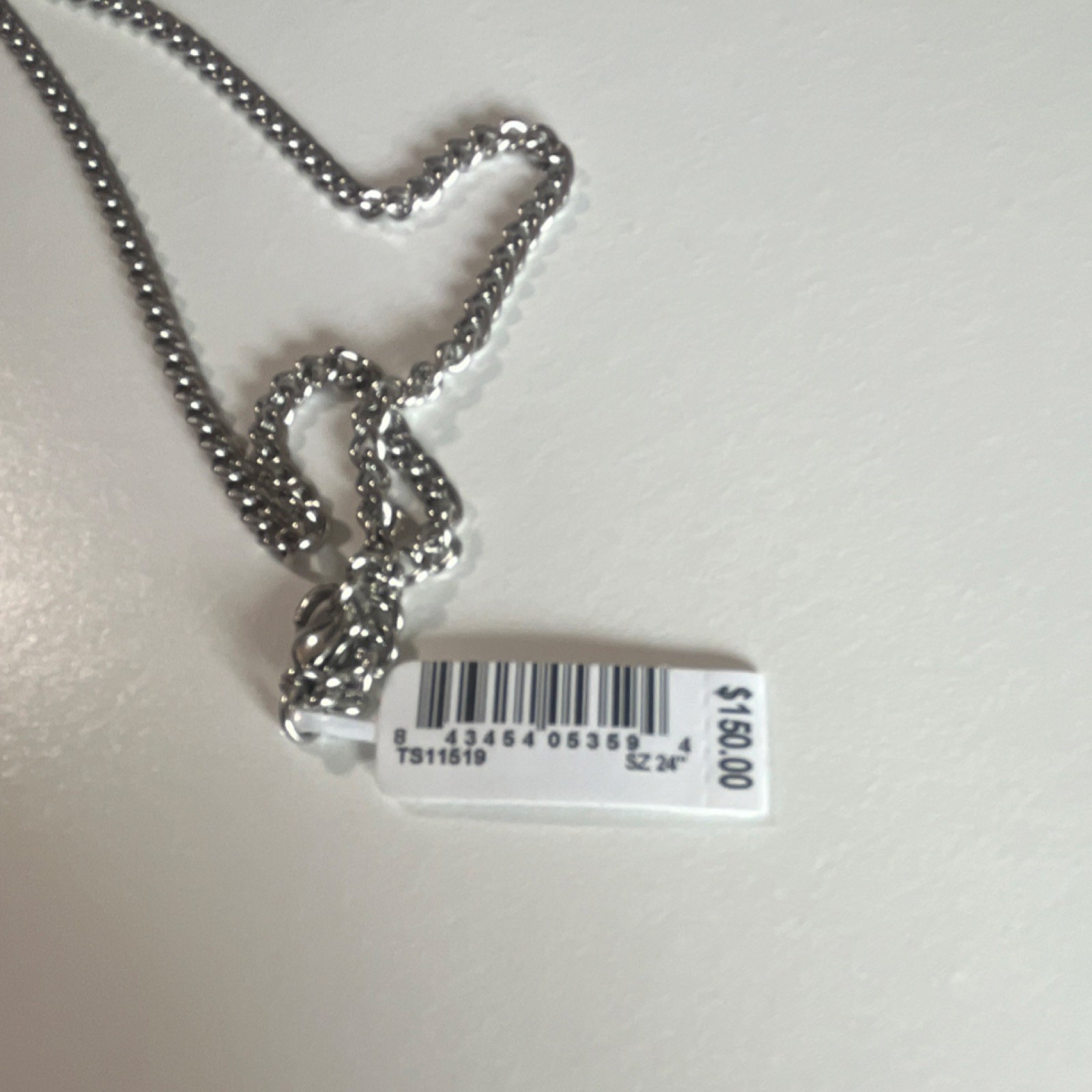 KOHLS Stainless Steel Carbon Fiber Accent Cross Pendant Necklace 24″