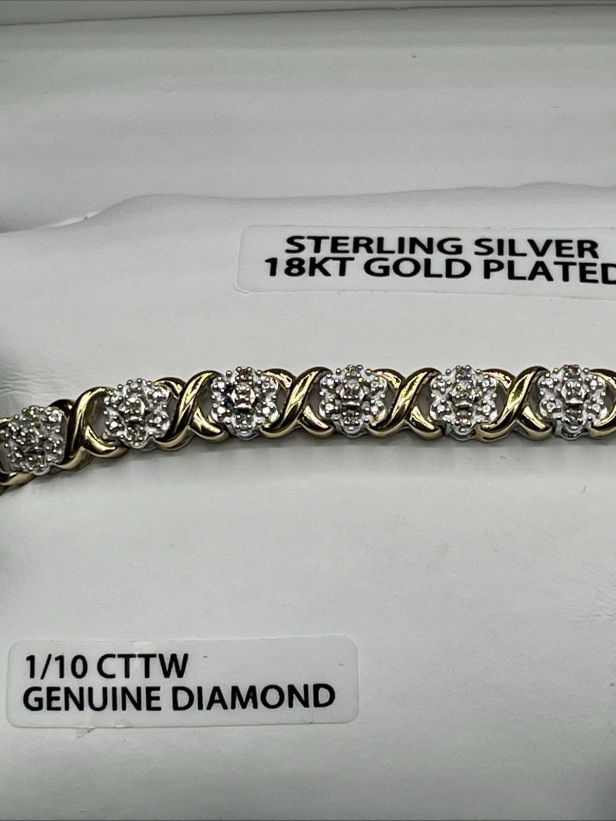 Brilliance Fine Jewelry 18KT Gold Plated 1/10 CTTW Genuine Diamond Jewelry
