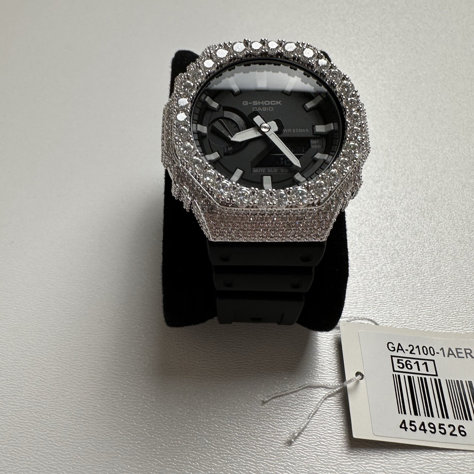 Custom Casio G-Shock GA-2100 Silver Moissanite Iced Watch New With Tags