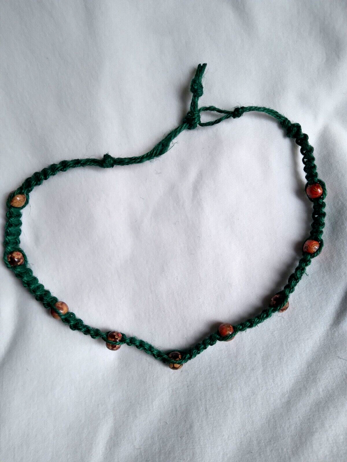 SURFER Beaded HEMP NECKLACE 22″ Unisex Macrame Boho Hippie US Seller New