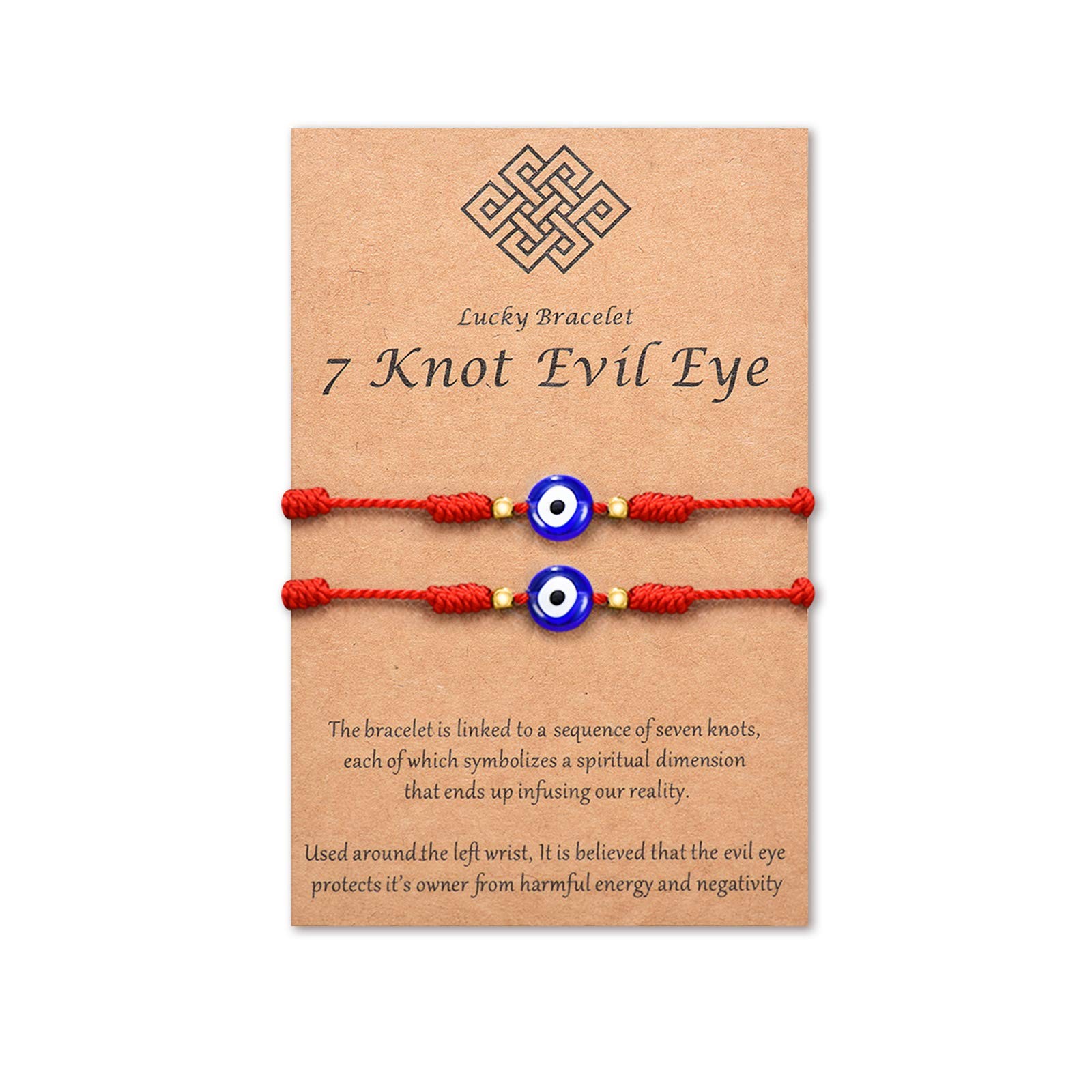 Tarsus 7 Knots Red String Bracelet Evil Eye Bracelets for Women Men