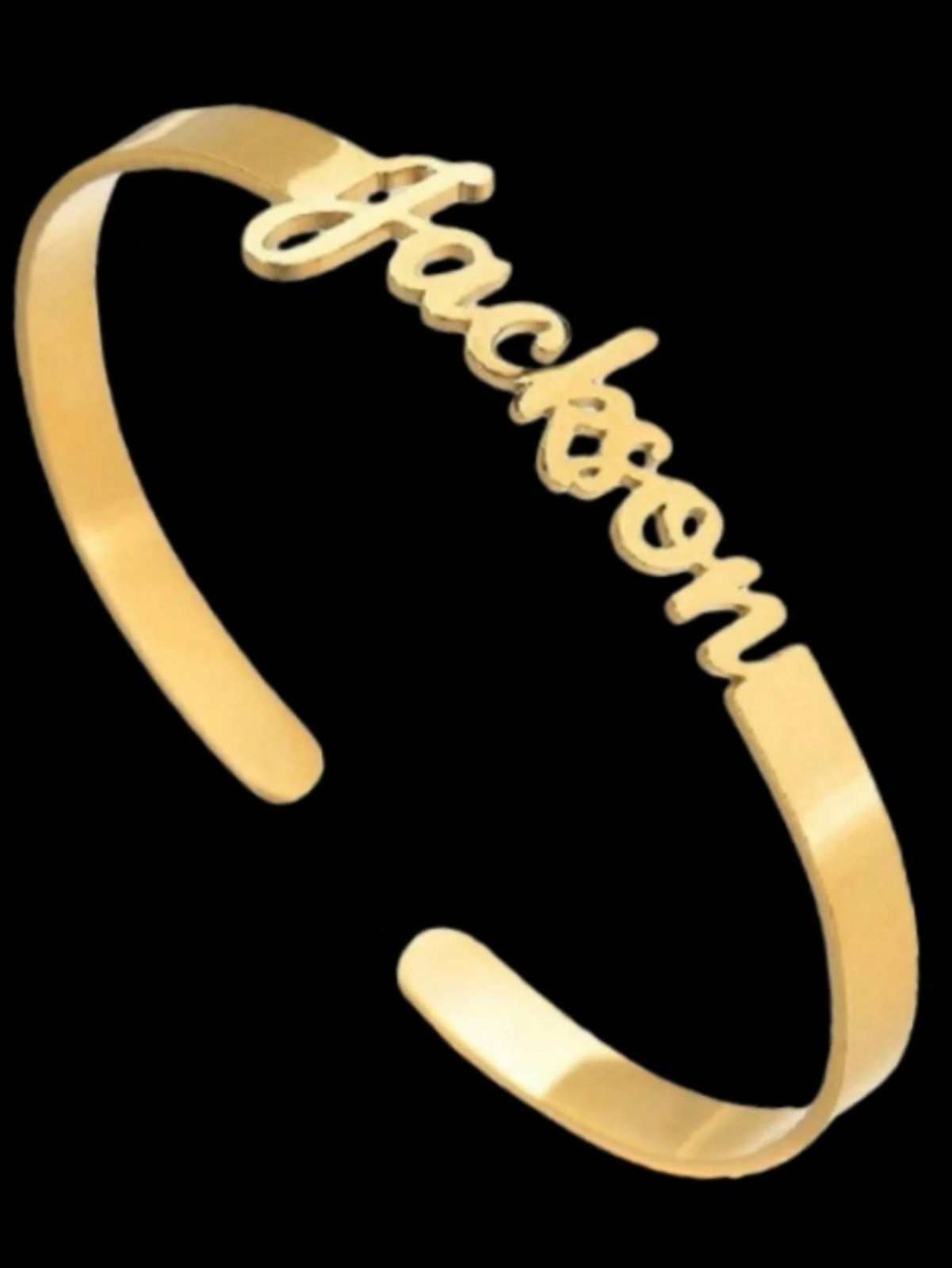Custom Name Bangle Heart Nameplate Open Cuff Bracelet Men Women Jewelry Gift USA