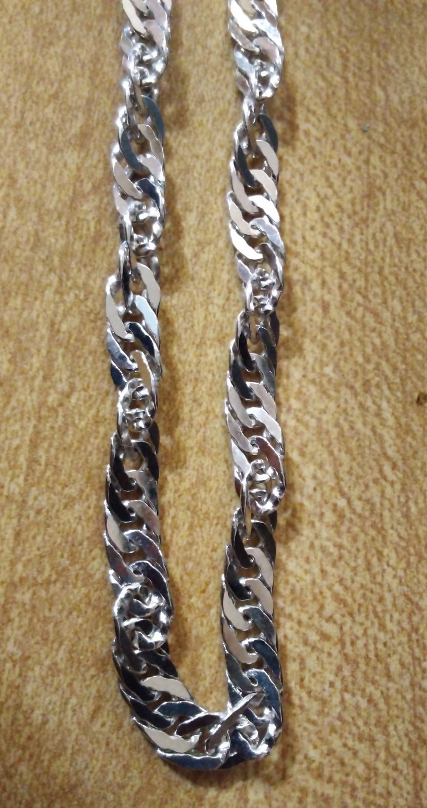 3 BRONZE MILOR Chain Necklace LOT 20″ ITALY SHINY Silver Signd Diff link Jewelry