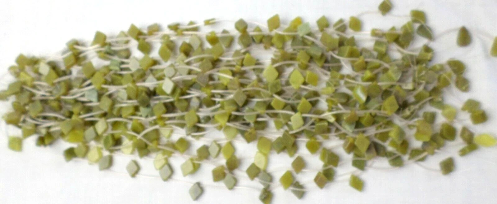 2 -14″ Strands 26 Green Jade Gemstone Diamond Shaped Top Drilled Beads 16x12mm