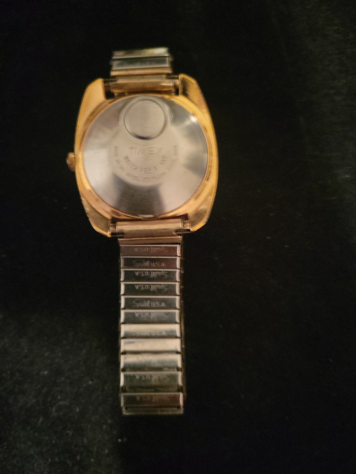 Vintage 1970s Mens Timex Electric Dynabeat Wristwatch Gold Plated, Gradient Dial
