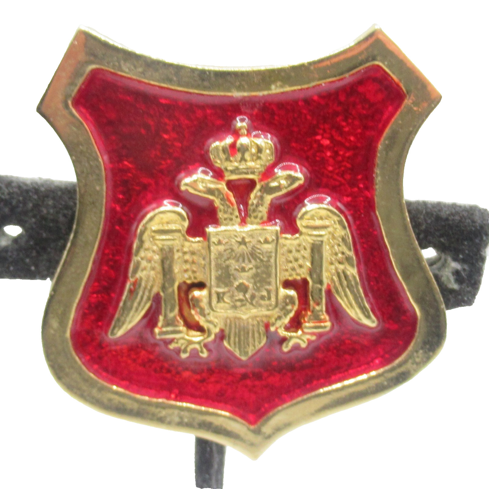 Accessocraft NYC Signed Vintage Shield and Imperial Eagles w Crowns Brooch Pin