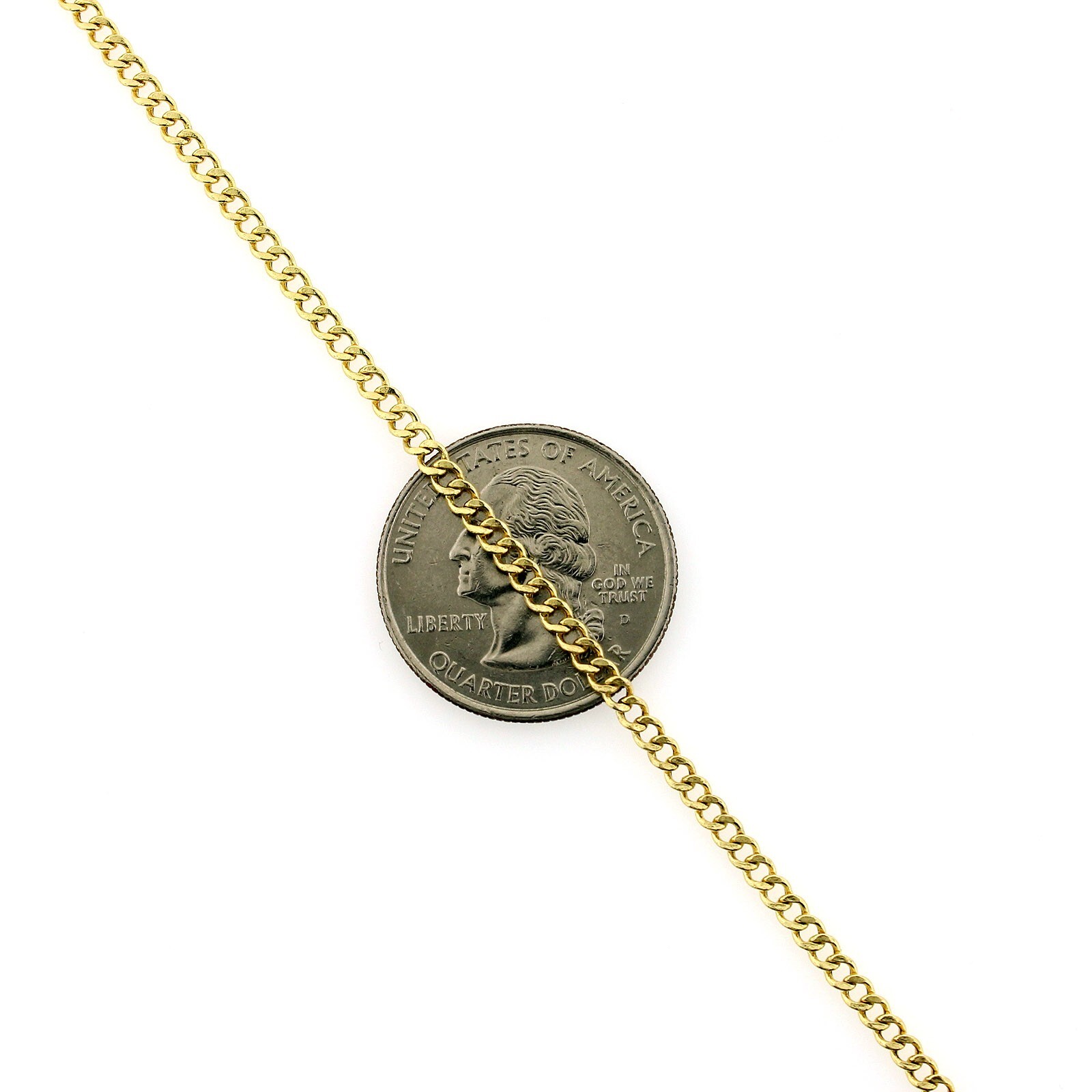 10K Yellow Gold 2mm Curb Cuban Italian Link Chain Necklace Mens Womens 18″