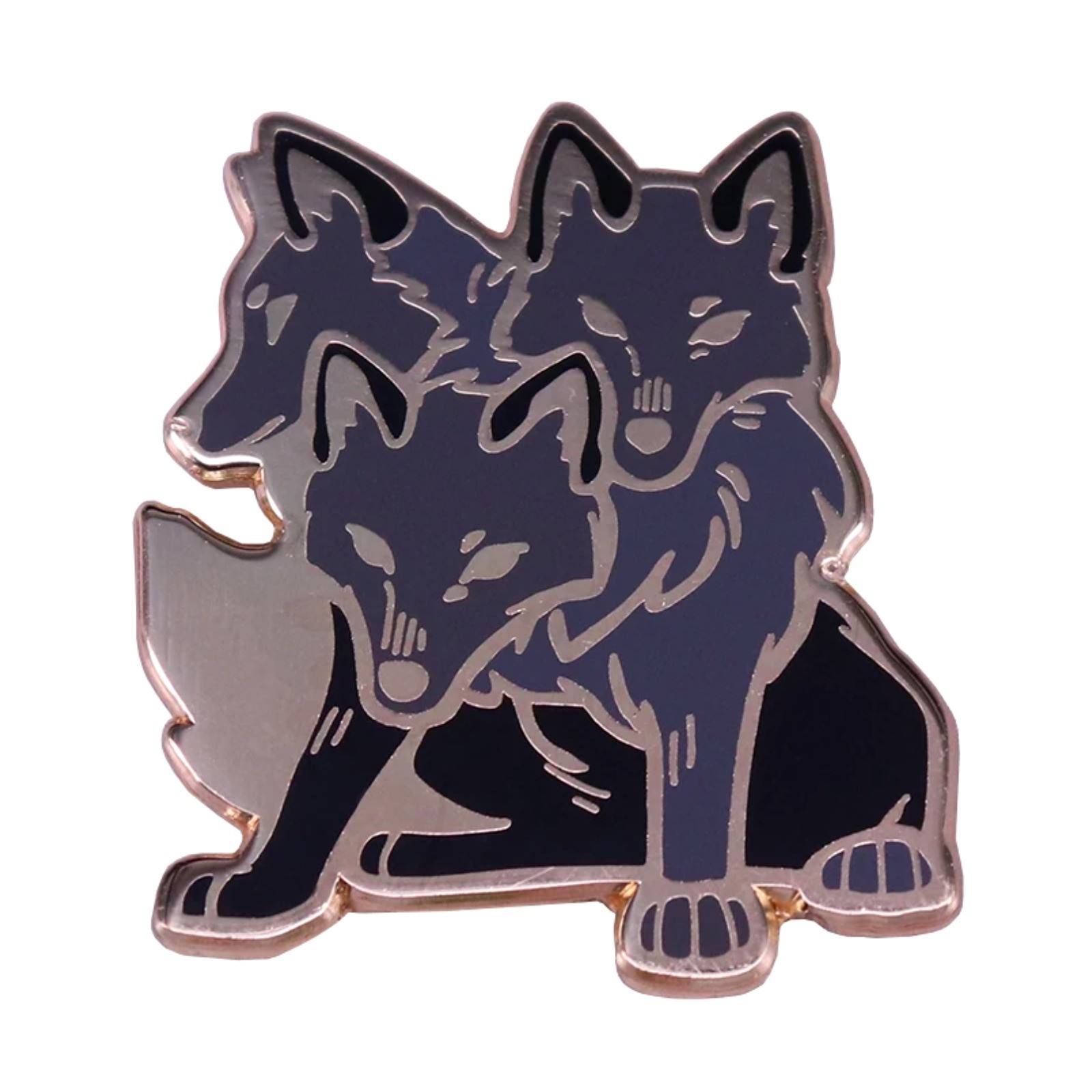 Three Headed Dog Enamel Pin Brooch Mythology Hound Badge Unisex Gift