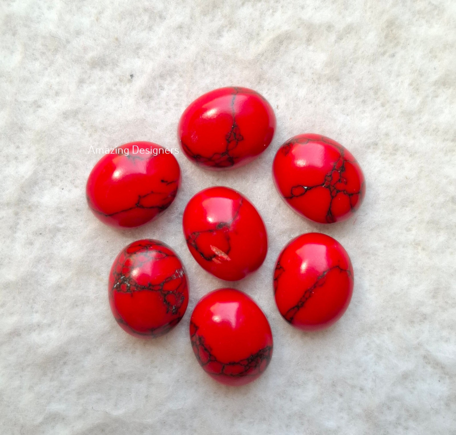 Natural Red Howlite Oval Cabochon 6x8mm to 20x25mm Loose Gemstone
