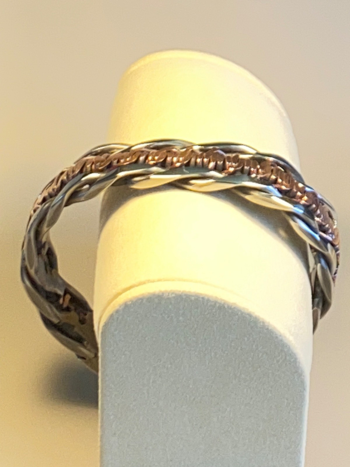 Mens Artisan Handcrafted Pure Stainless Steel & Pure Copper Cuff Made in the USA