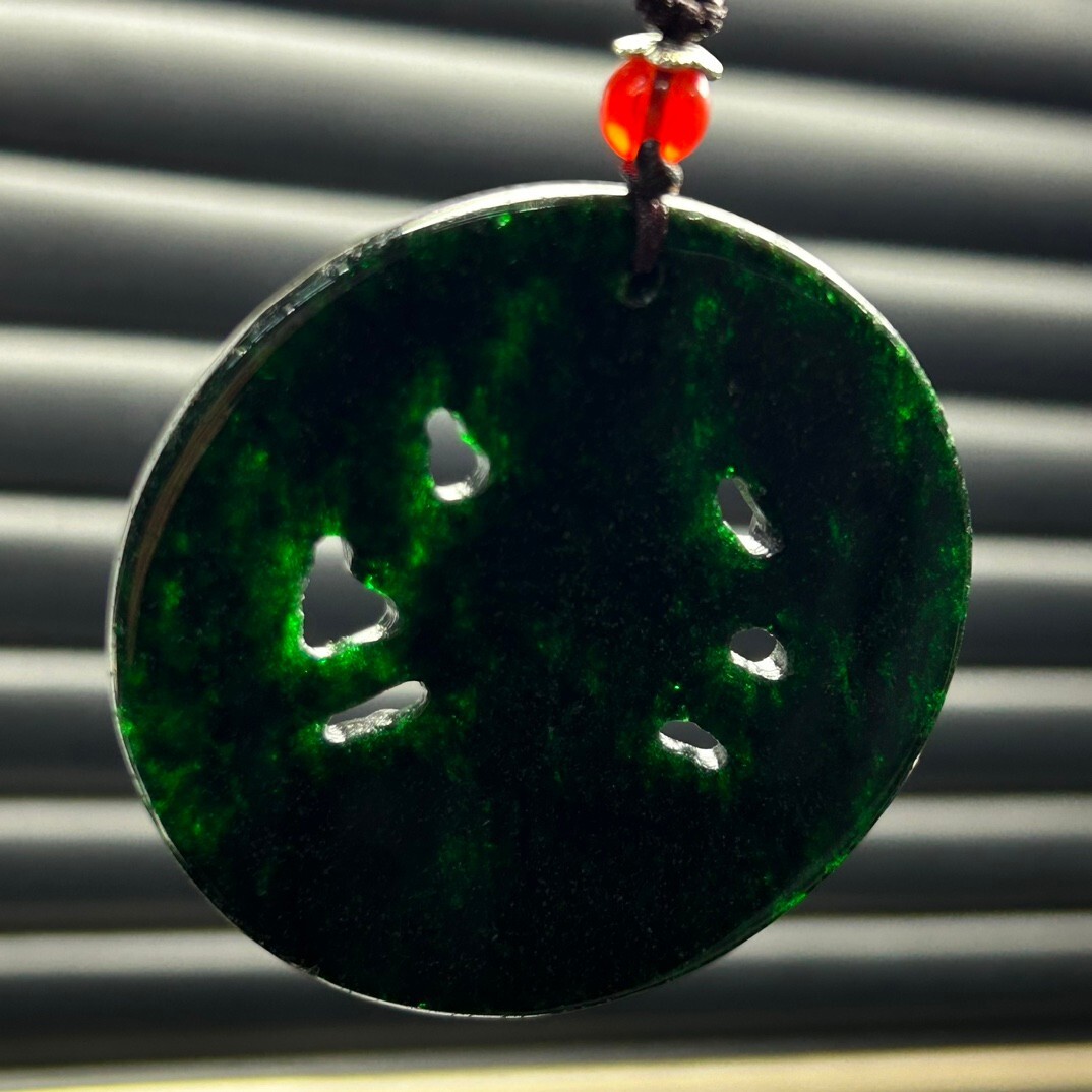 Certified Natural atrovirens jade Jadeite Carved Guanyin Pendant&Necklaces 千手观音