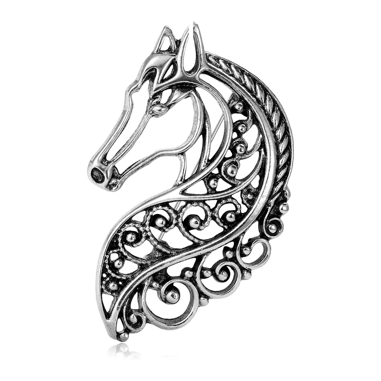 Enamel Horse Brooch Pin Rhinestone Crystal Animal Jewelry Women Gift