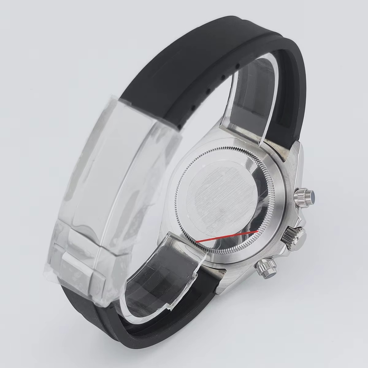 40Mm Sapphire Glass Quart Stainless Steel Case Rubber Strap Fit VK63 Quart Movem