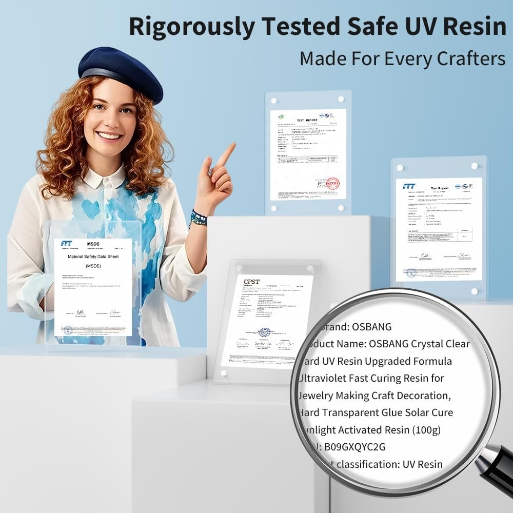 UV Resin Kit 250g with Light – Clear Hard Type for Jewelry DIY Crafts Decor