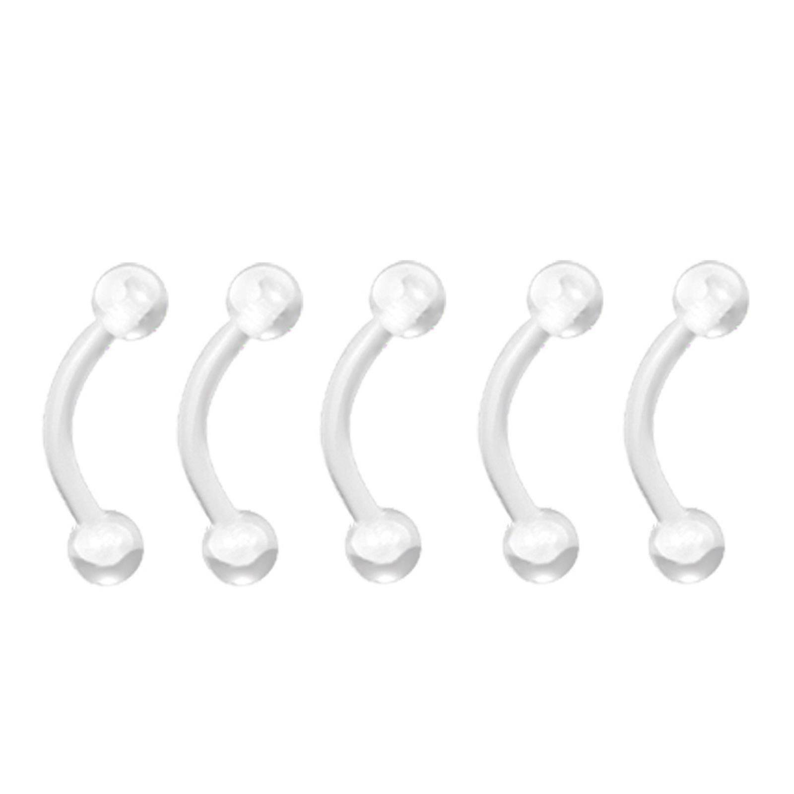 50PC Clear Acrylic Nose Ring Lip Eyebrow Retainer Stud Earring Piercing Flexible