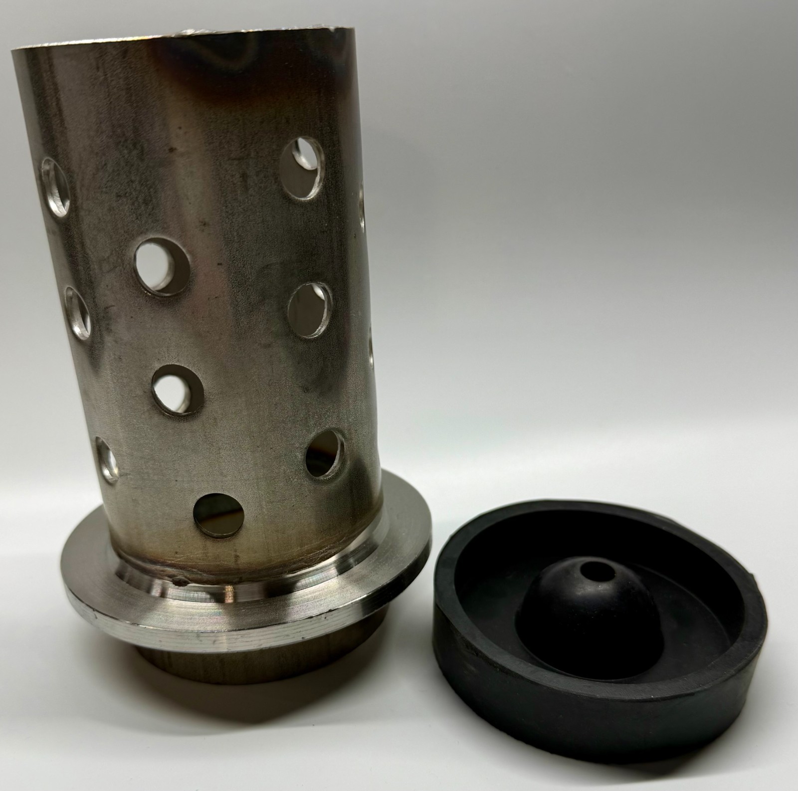Perforated Flask 3 x 6″ Casting Vacuum Stainless 1/8″ Wall with Rubber Base Cone