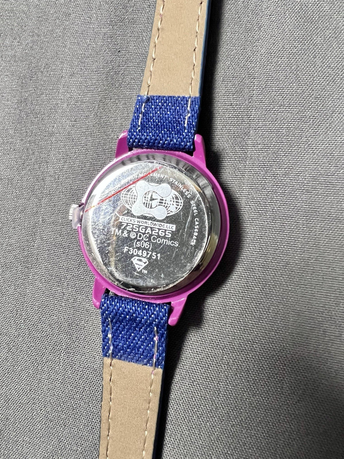 DC Comics Superman Supergirl Watch Denim Rhinestone 2006 New Battery Never Worn