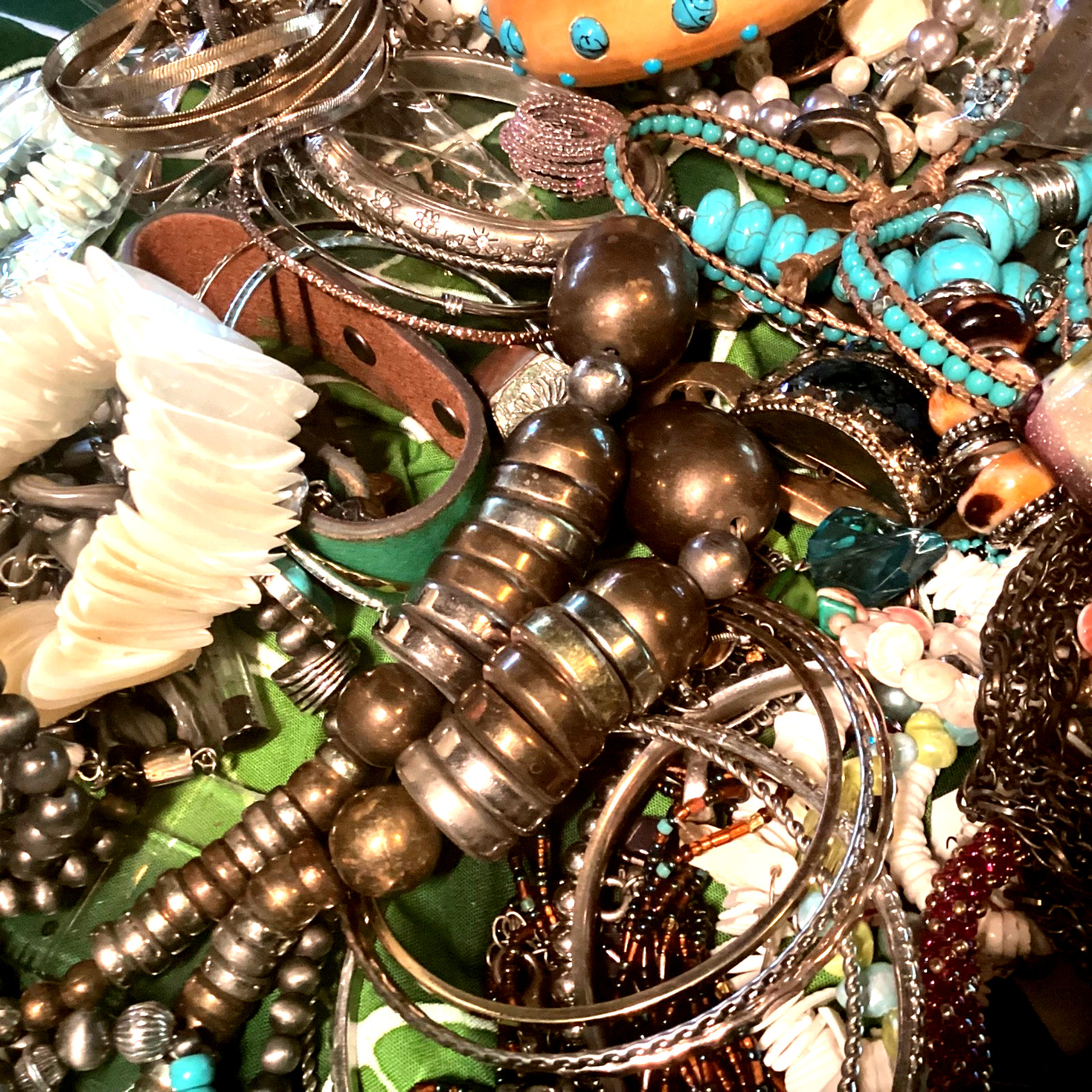 1/2LB Jewelry TREASURE Estate Lot with a Boho, Beach, Gypsy Theme ALL WEARABLE