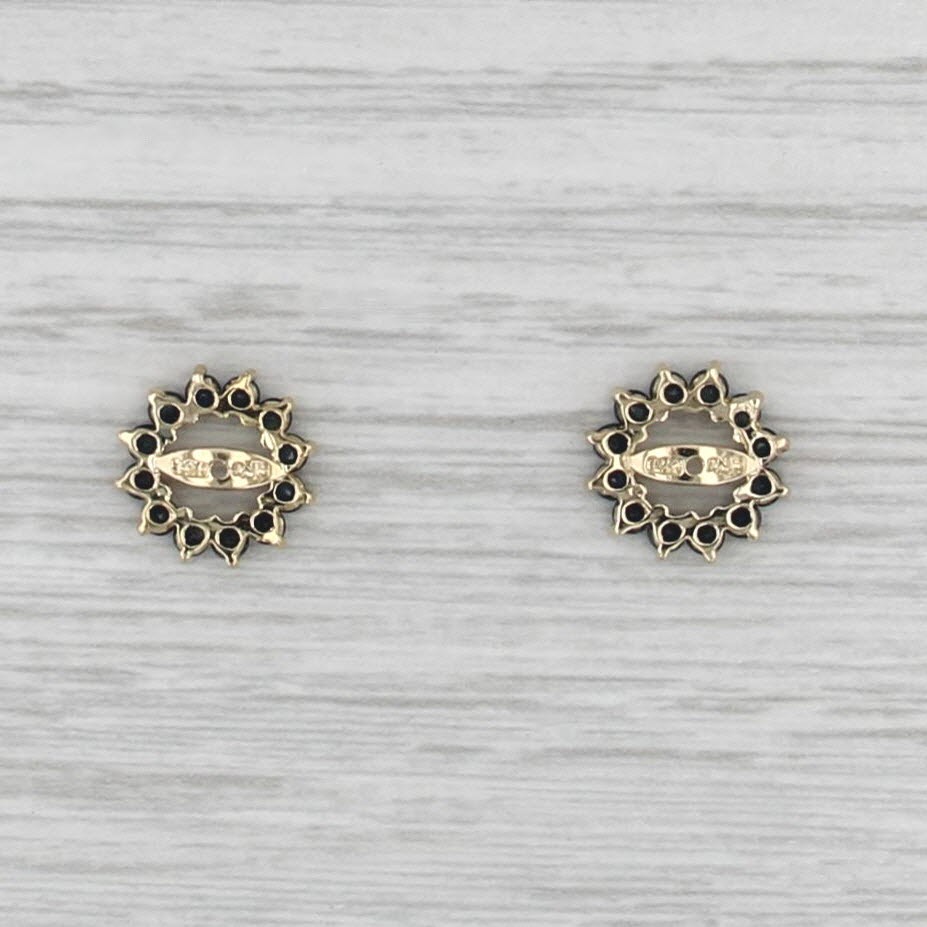 1.20ctw Blue Sapphire Earring Jackets Enhancers 14k Gold for Stud Earrings