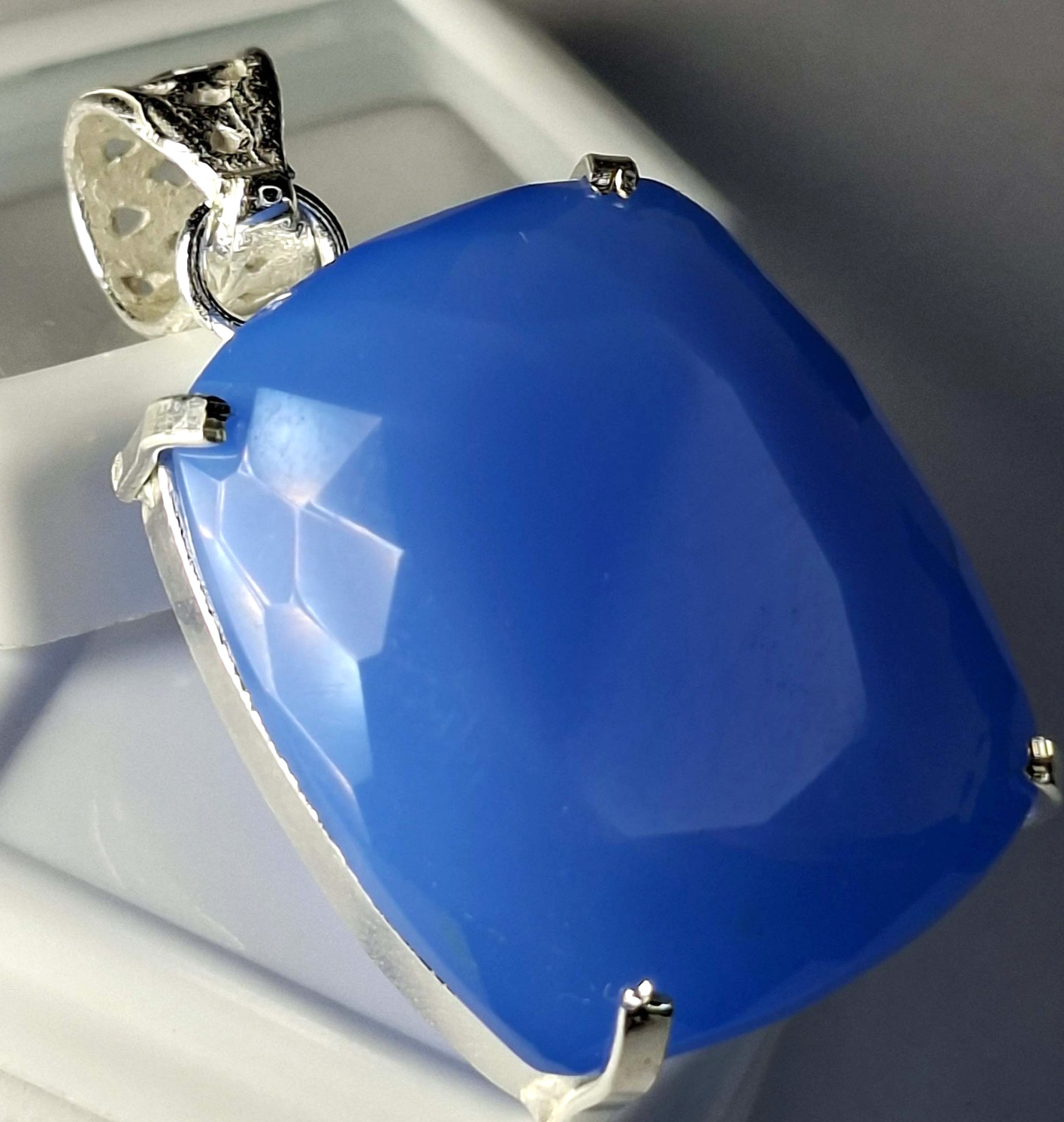 Pendant Welo Opal Blue Cushion Cut 69-71 Ct Lab Created Loose Gemstone TQ2011