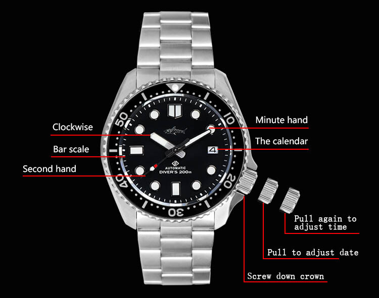 Heimdallr Sharkey SKX007 NH35A Automatic 200M Diver Watch 42mm 316L 660FT C3