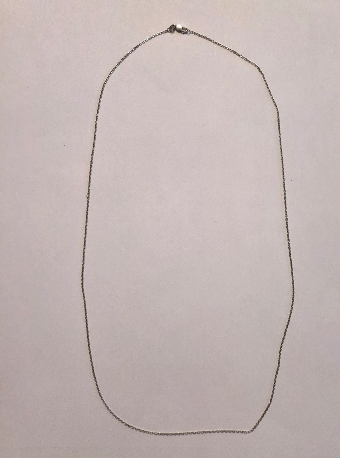 14K White Gold Chain Necklace 24″ RCI 585 Indonesia 3g Cable Rolo Link