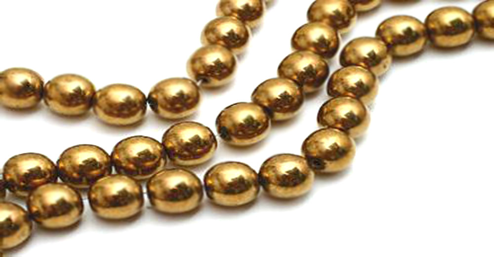 25 Lt Bronze Czech Glass Round Beads 8MM
