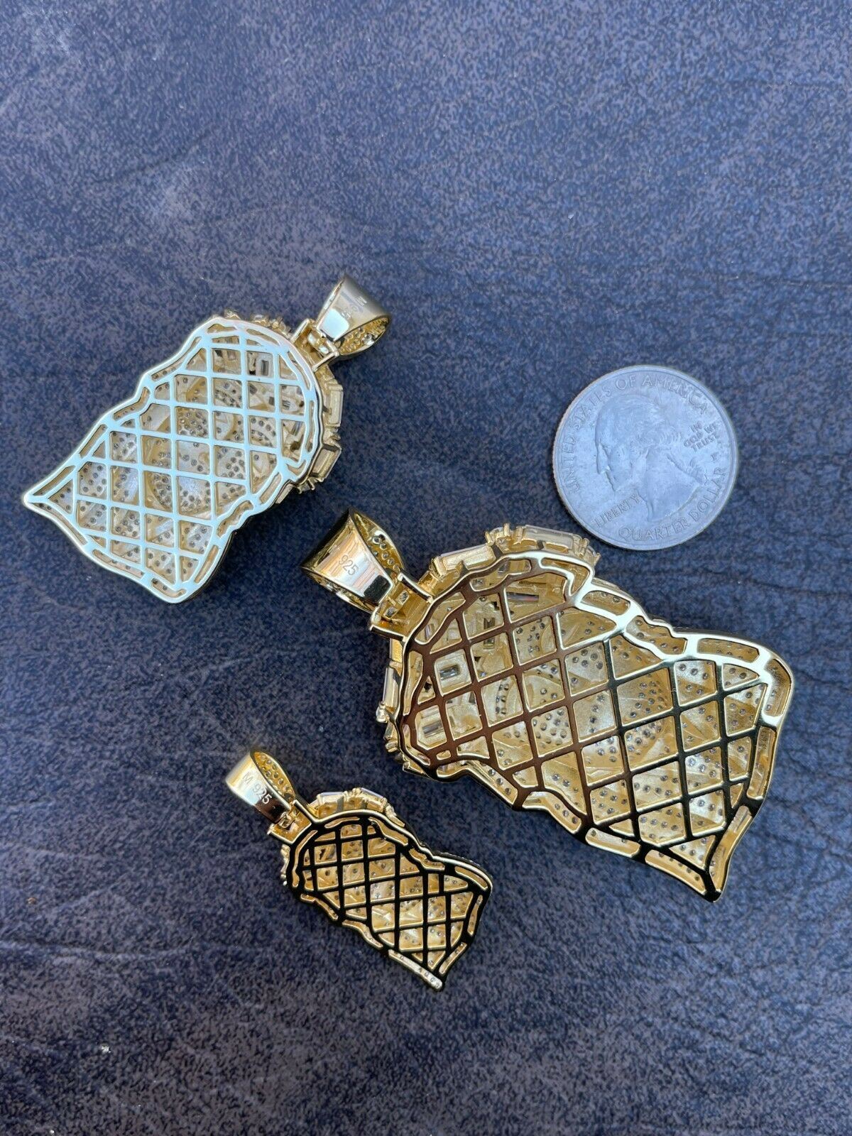 Iced Baguette MOISSANITE Gold Plated Jesus Piece Pendant Passes Test Out Hip Hop