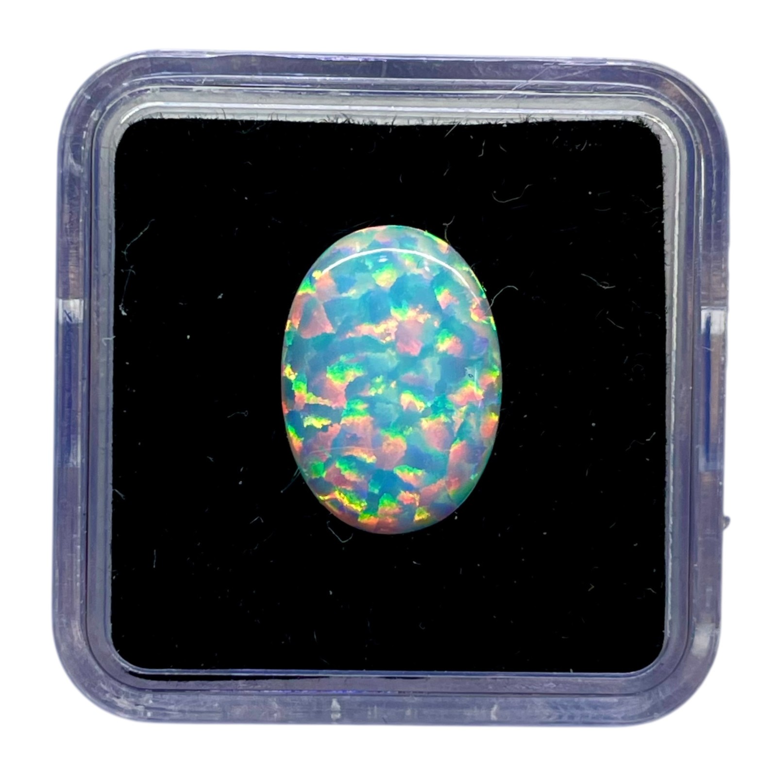 1.60 Cts Australian Opal 14x10mm Oval Cabochon AAA Quality Lab Created Gemstone