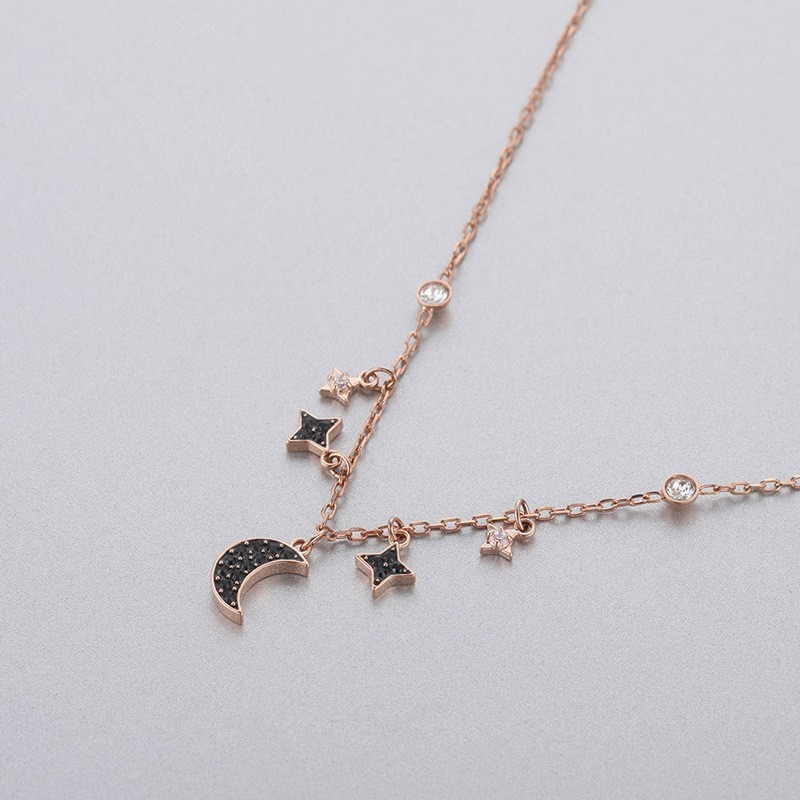 Swarovski Crystal Symbolic Star & Moon Necklace Bracelet Earrings Set