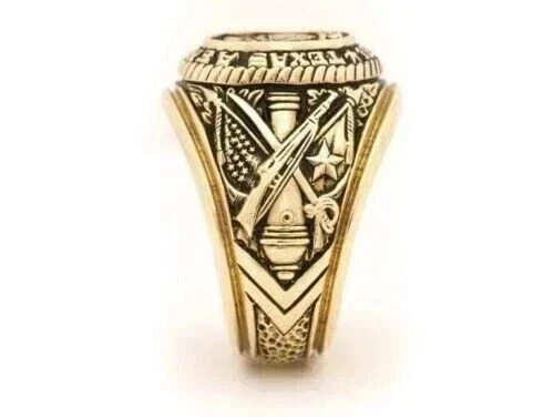 Men’s Aggie Ring University Custom Ring Engagement Ring 14k Yellow Gold Plated