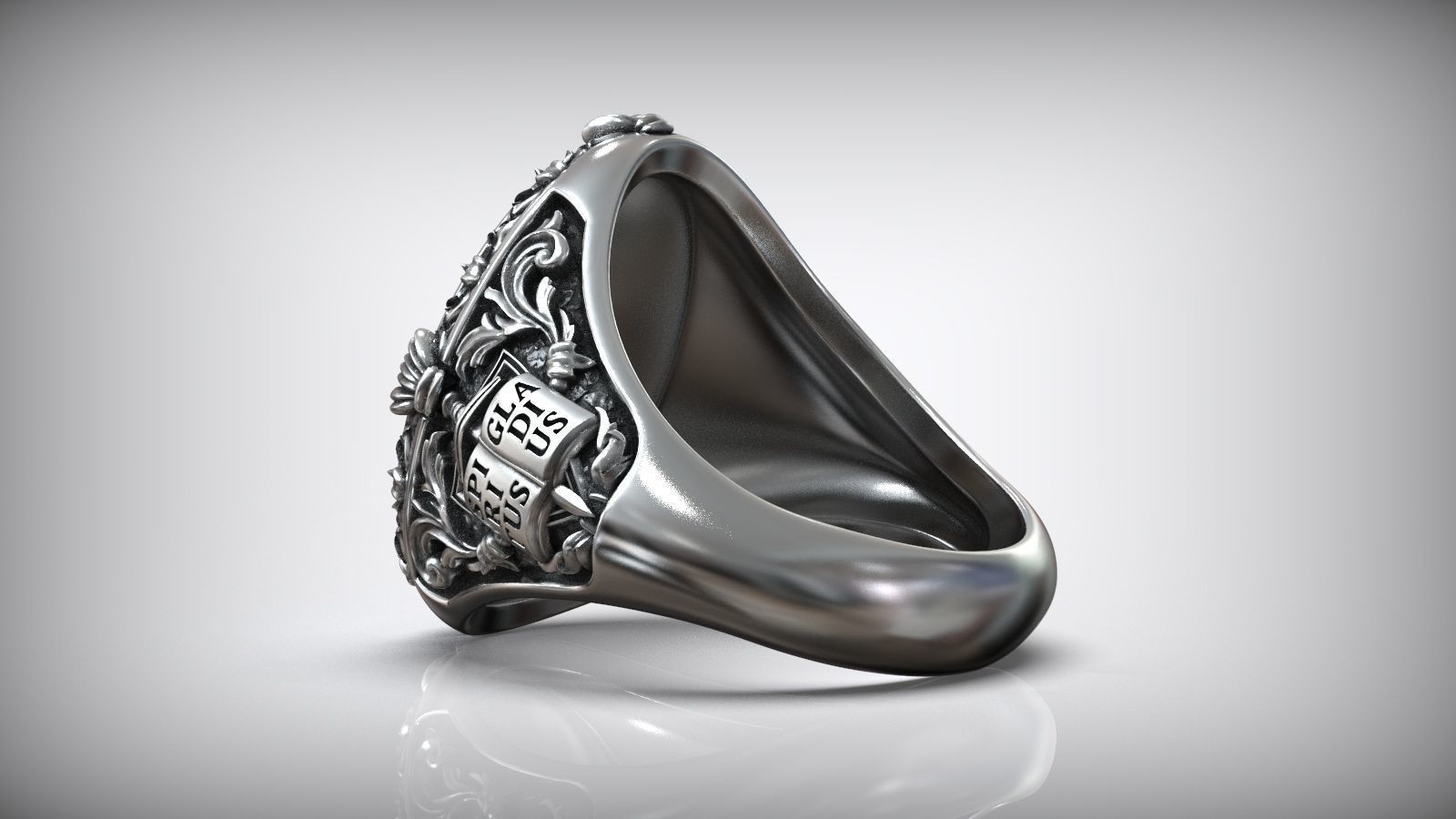 Mens Saint Paul Apostle Sword & Bible Symbol Christian 925Silver Statement Rings