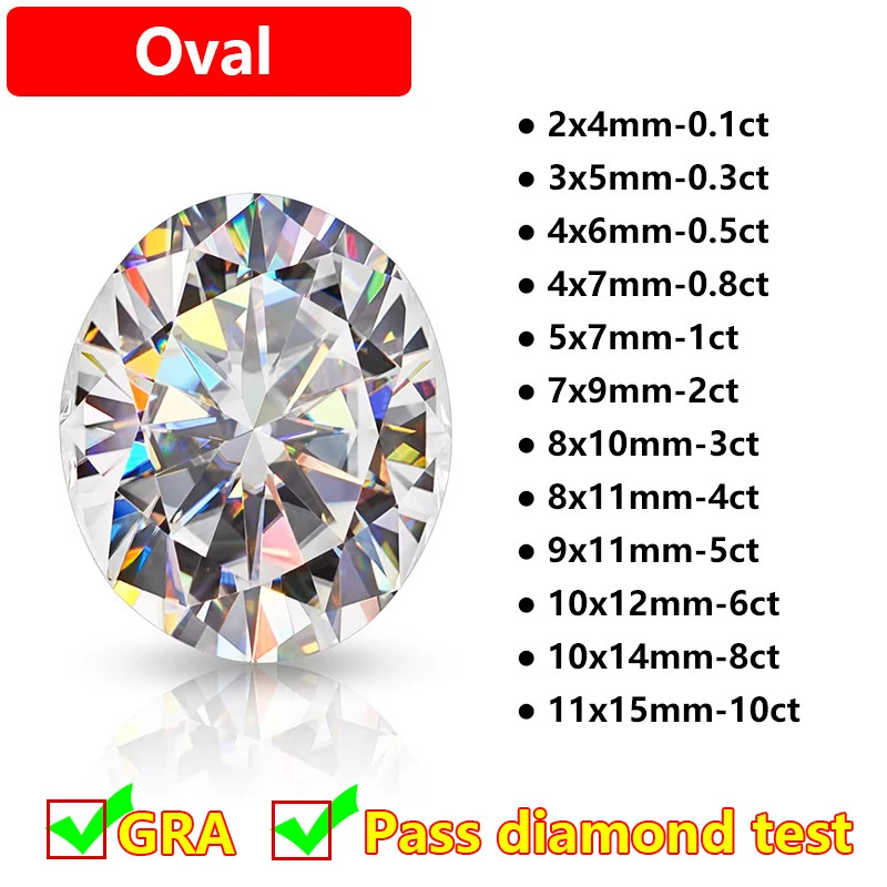 1-10ct Full Shape Moissanite Loose Stone D Color Moissanite Gemstones Wholesales
