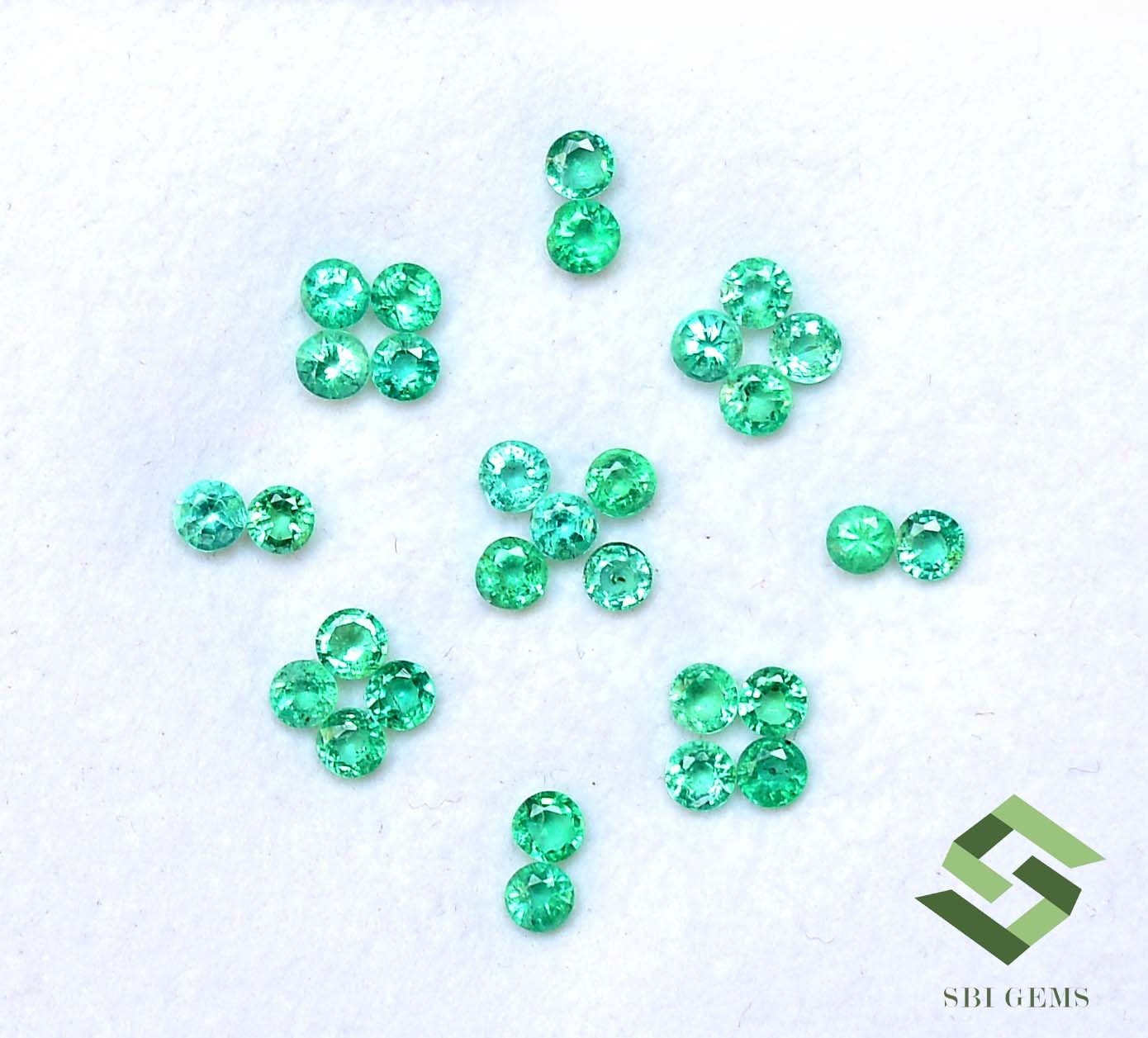 2.50 mm Natural Emerald Round Cut Lot 16 Pcs 1.01 CTS Zambian Loose Gemstones