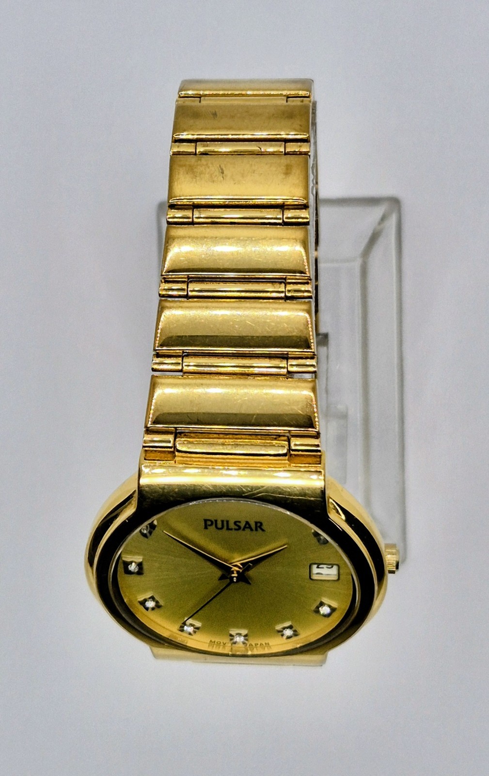 Women’s Pulsar All Stainless Steel Champagne Dial Gold Tone Date Quartz Watch