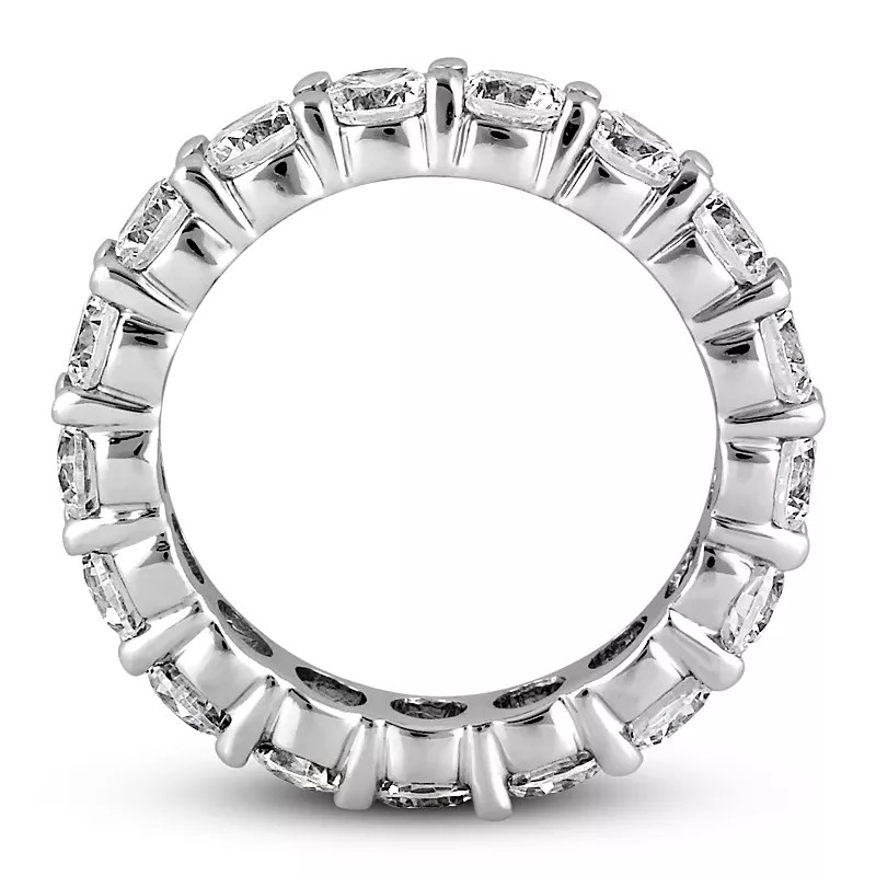 Classic Eternity Wedding Ring Solid 14K Gold 1.25 CT Round Natural Diamond F VS2