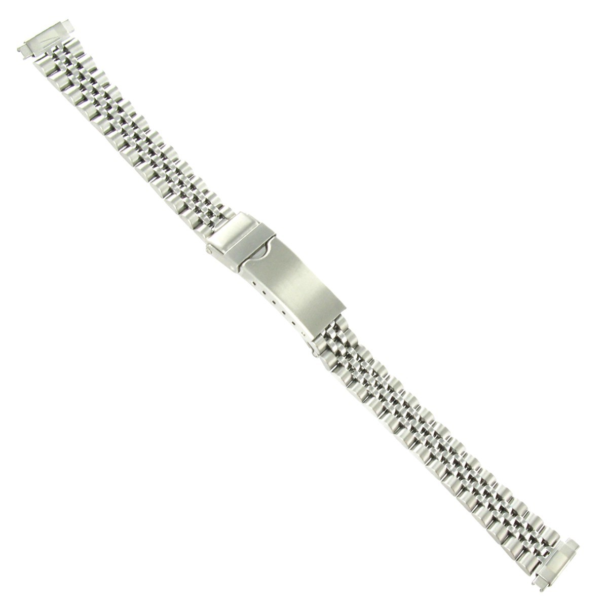 10-14mm Gilden Silver Tone Stainless Ladies Fold Over Buckle WatchBand Long 1044