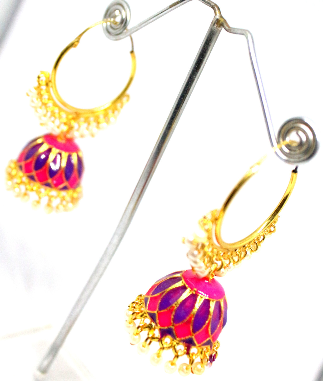 Jhumka Wedding Bridal Gold Plated Jhumki hoop Earring ethnic Partywear JH9