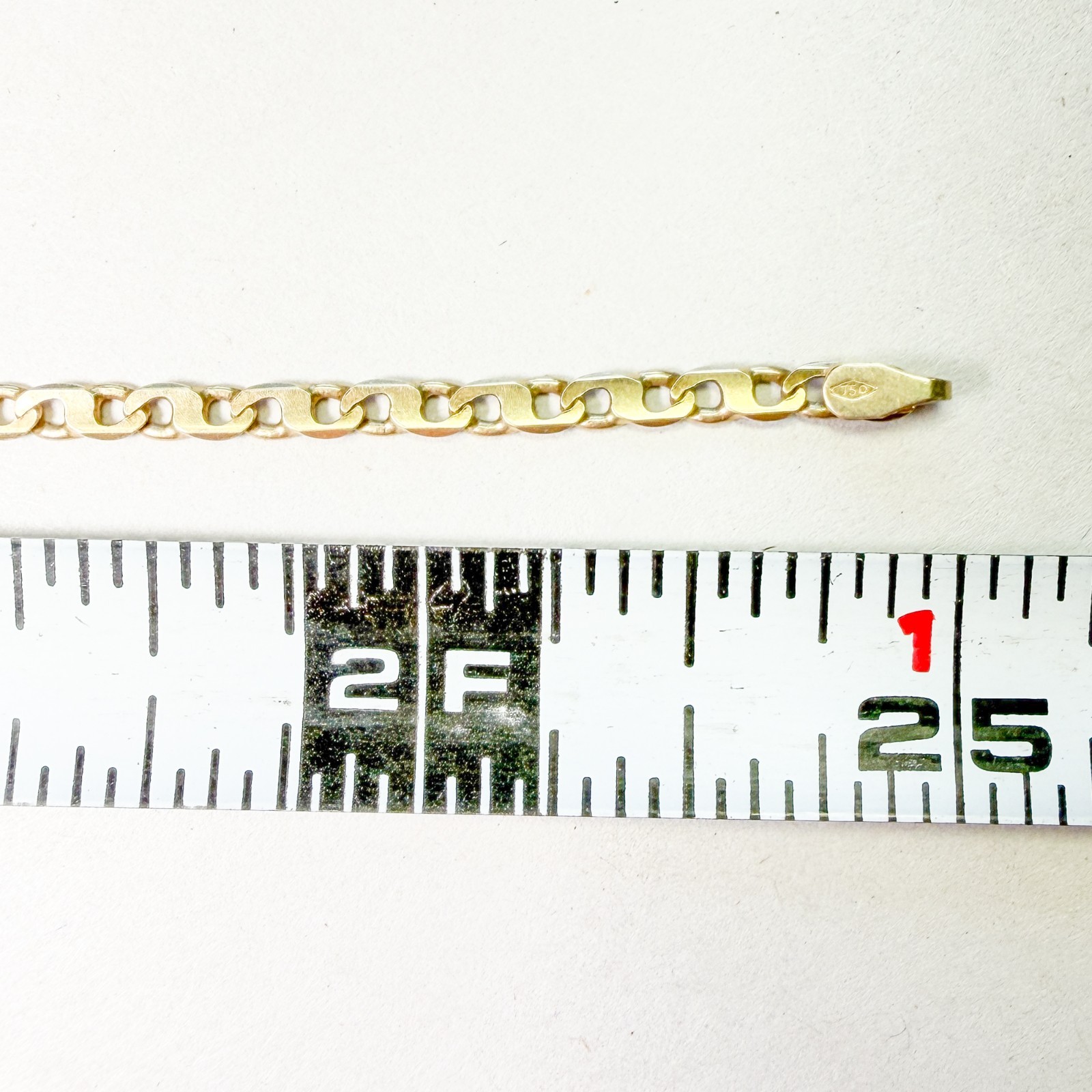 18K Yellow Gold Mariner Anchor Chain Necklace Solid Made in Italy 13.3g 25in 3mm