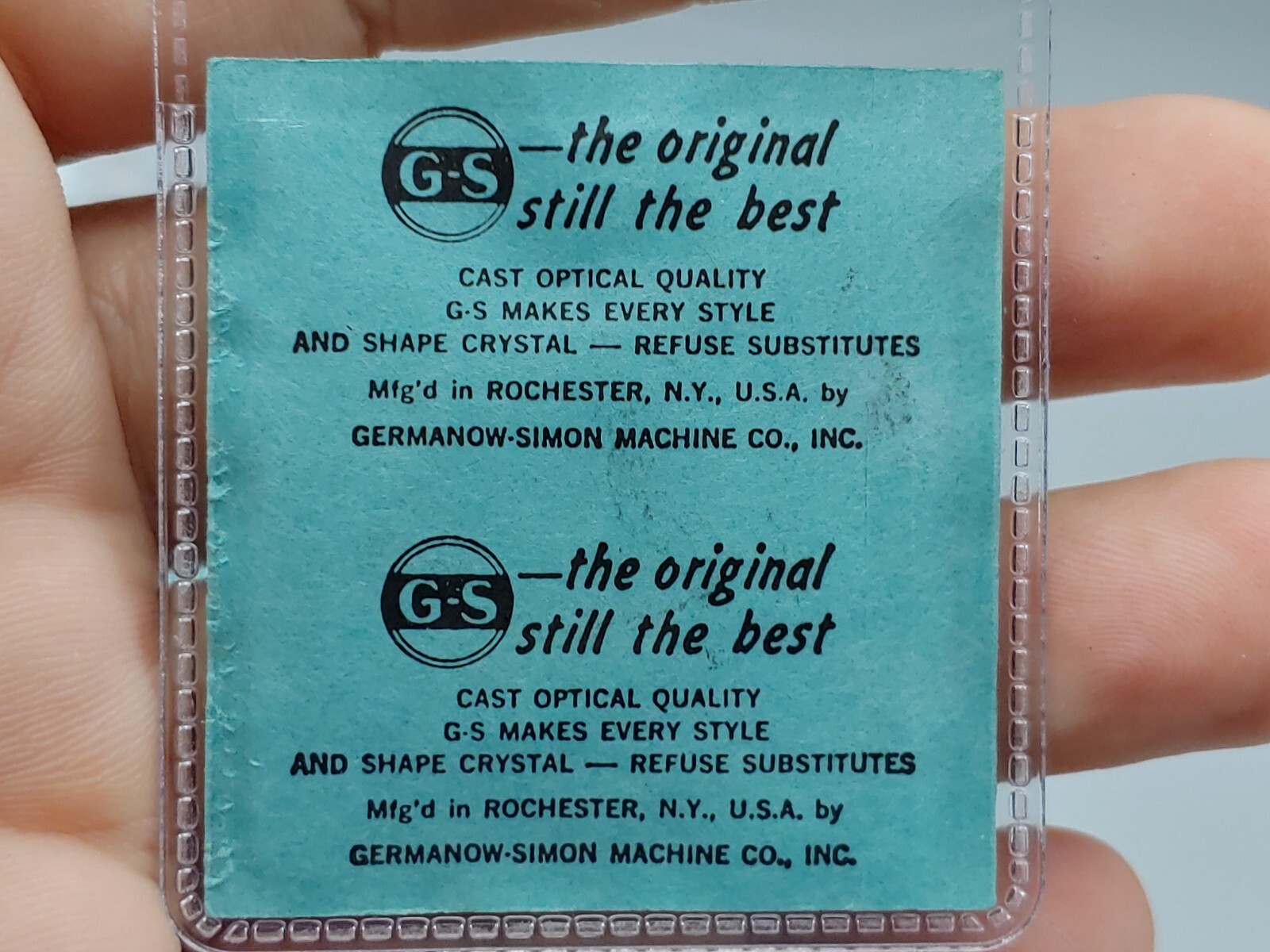 Germanow-Simon Mach (GS) CO499 Watch Crystal 24.6×17.1 NOS Part Hawthorne Glass