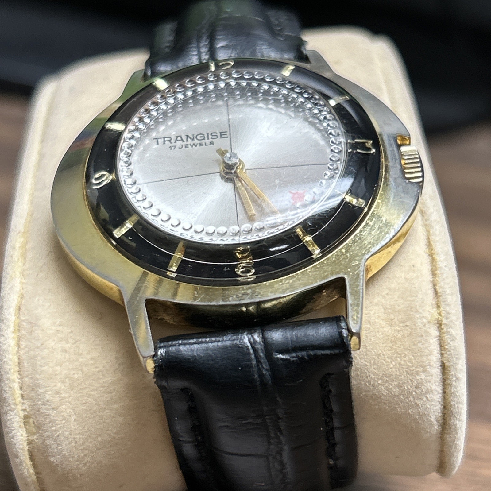 TRANGISE WATCH 17 JEWELS RED DOT SECOND MECHANICAL MOVEMENT RUNNING