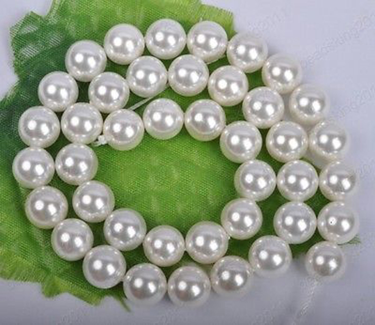 White Mother Shell Pearl Beads 6mm 8mm 10mm 12mm 14mm 16mm 18mm 20mm 15″