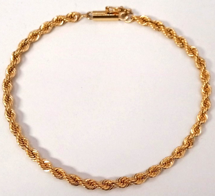 (MA2) Unisex 14k Yellow Gold 6.2 Grams 3.7mm Turkish Link Bracelet – Size 8″