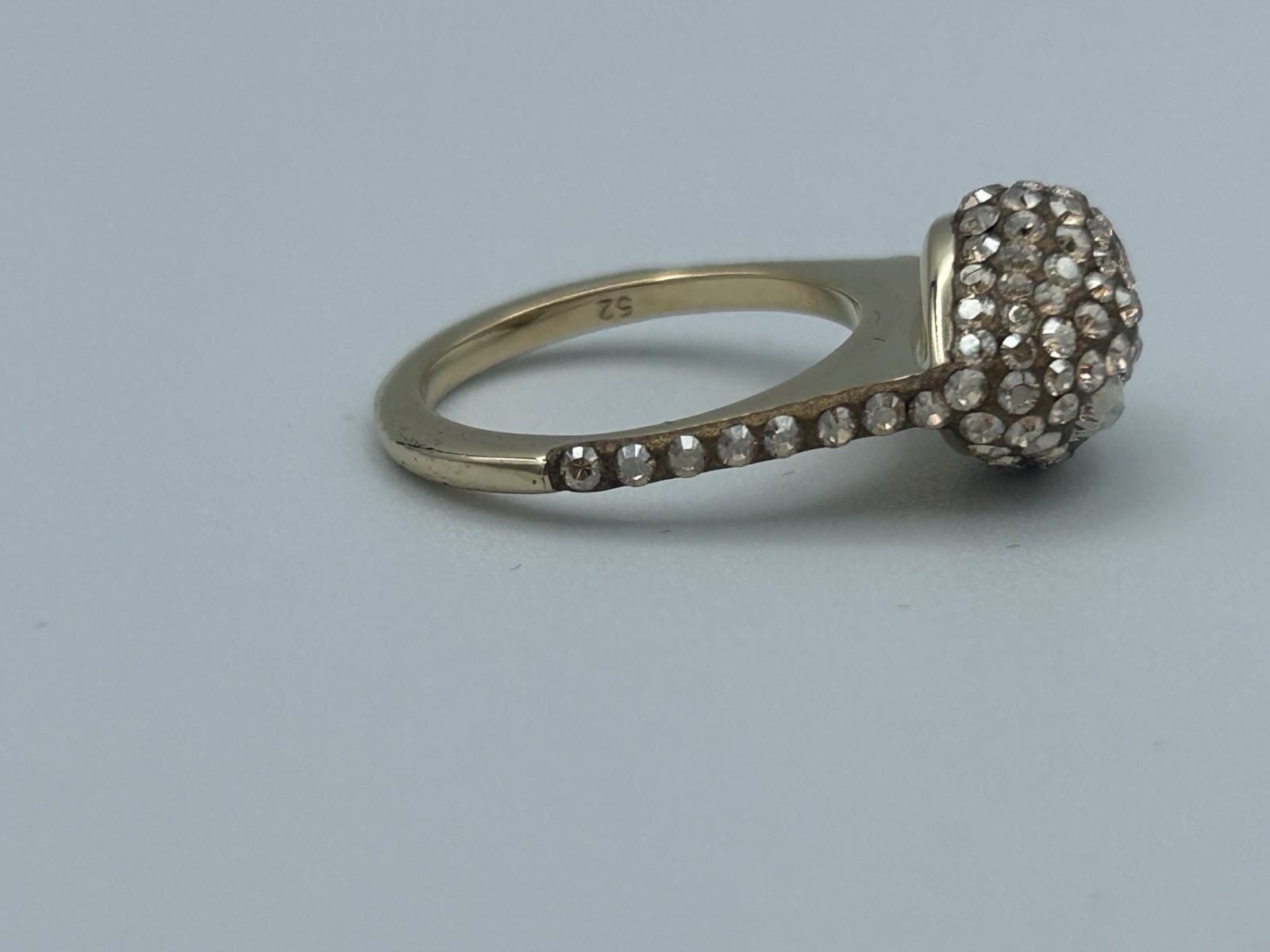 Atelier Swarovski Core Collection Moselle Stacking Gold Plated Dome Ring Sz 52/6