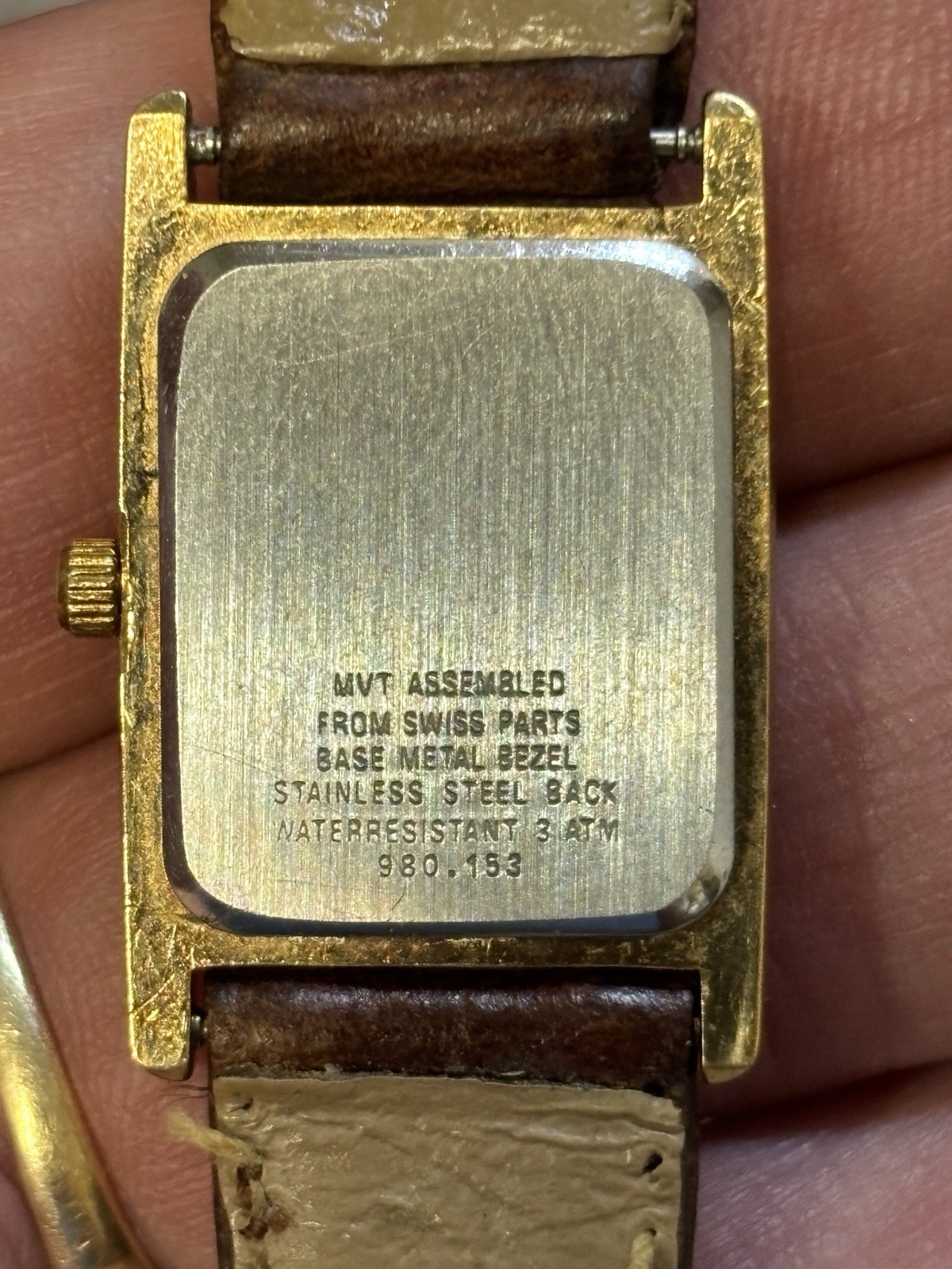 Paul Maret Women’s Gold Tone Brown Leather Band Quartz Watch