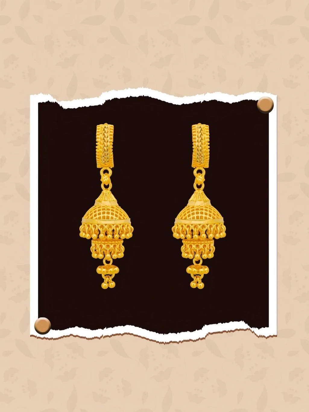 Traditional Gold Platted Bali Jumkhi Earrings Collection Brass Clip-on Earring