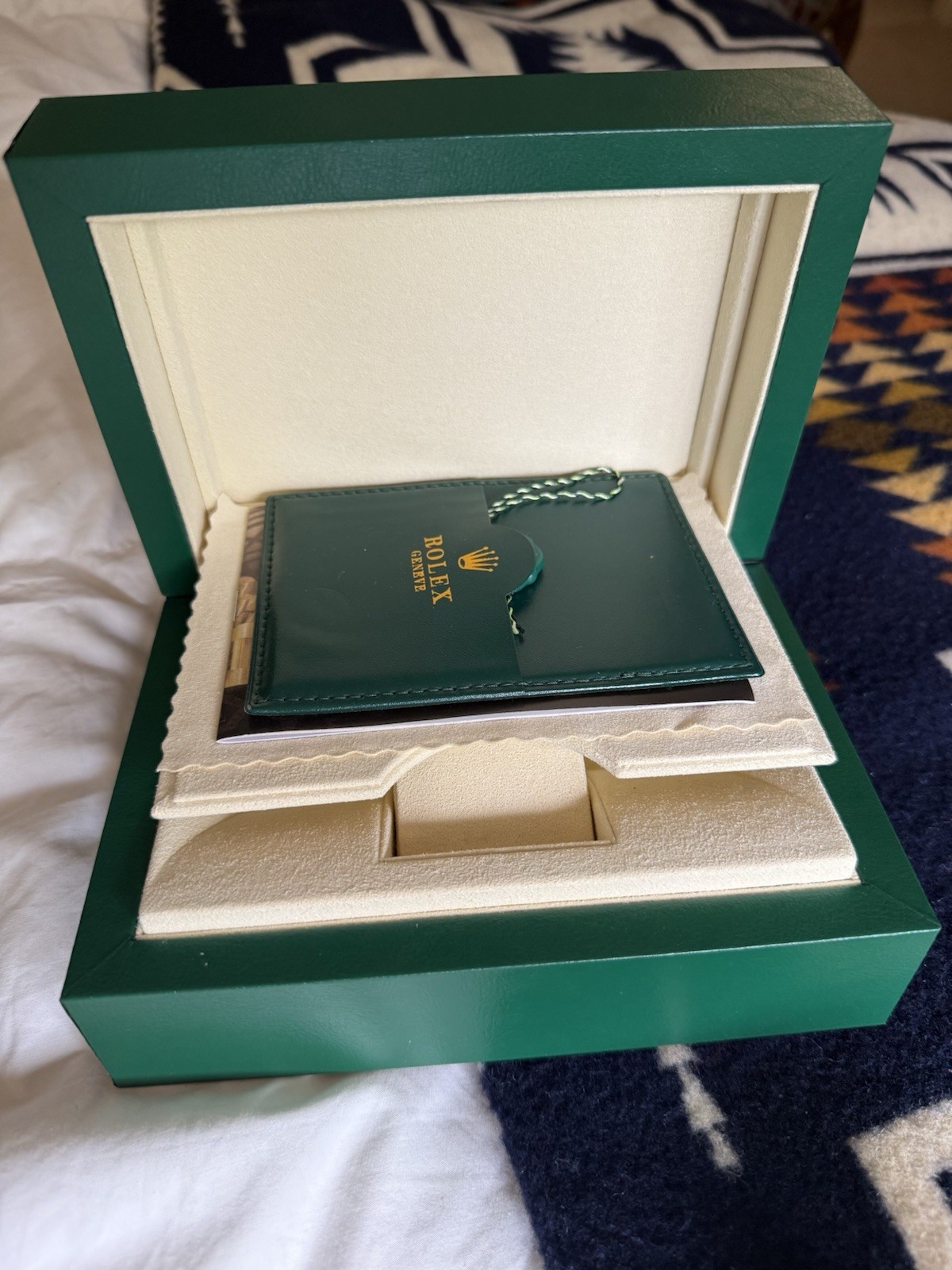Rolex Green/Beige Leather Fabric Single Watch Presentation Box 39139.04-OYSTER M