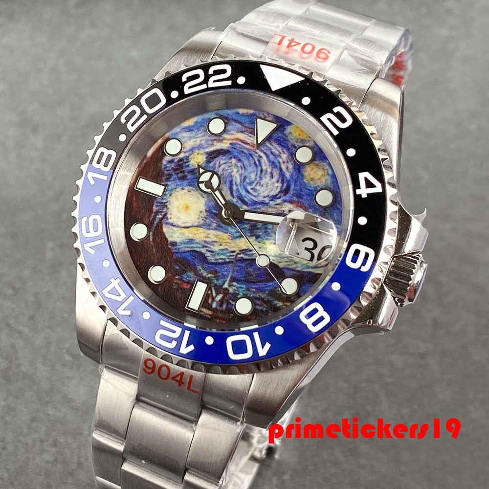 Tandorio Full Lume Starry Sky Dial Date NH35 Men’s 40mm Automatic Watch Sapphire